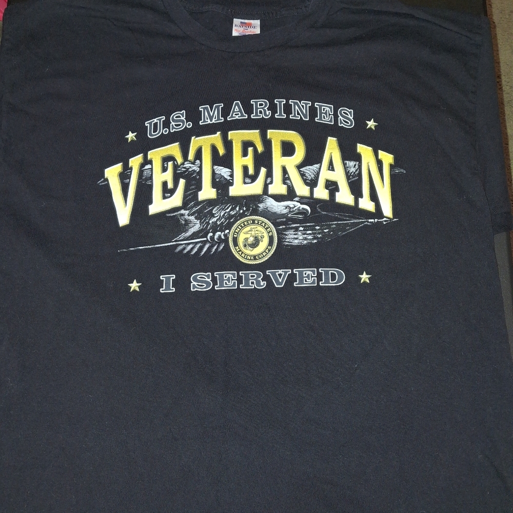 United States Marine Corps Veteran Shirt Big Mans Size 2XL Black 2X